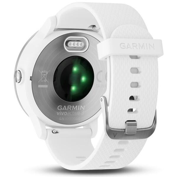 Ceas inteligent Garmin Vivoactive 3, HR, GPS, Silver, Alb
