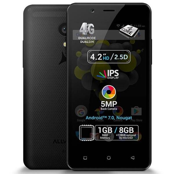 Telefon mobil Allview P4 PRO, Dual SIM, 8GB, 4G, Negru