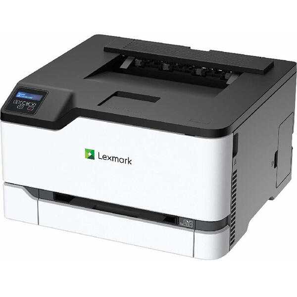 Imprimanta Lexmark C3326DW, Laser, Color, Format A4, Retea, Wi-Fi, Duplex, Alb/Negru