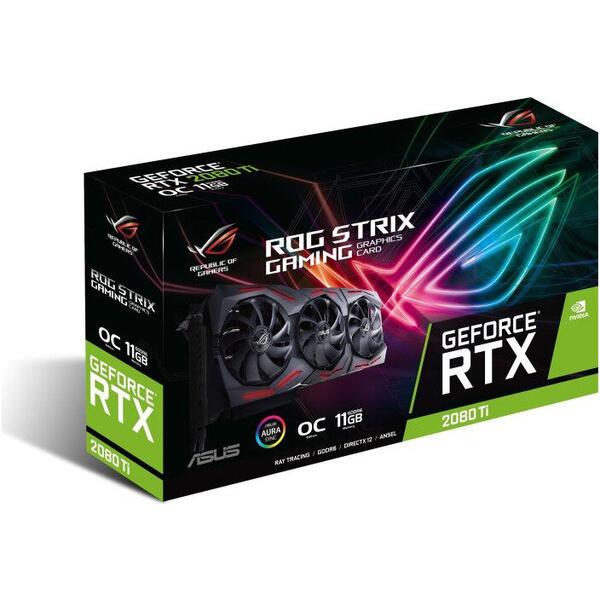 Placa video Asus GeForce RTX 2080 Ti Rog Strix Gaming O11G, 11 GB GDDR6, 352 bit