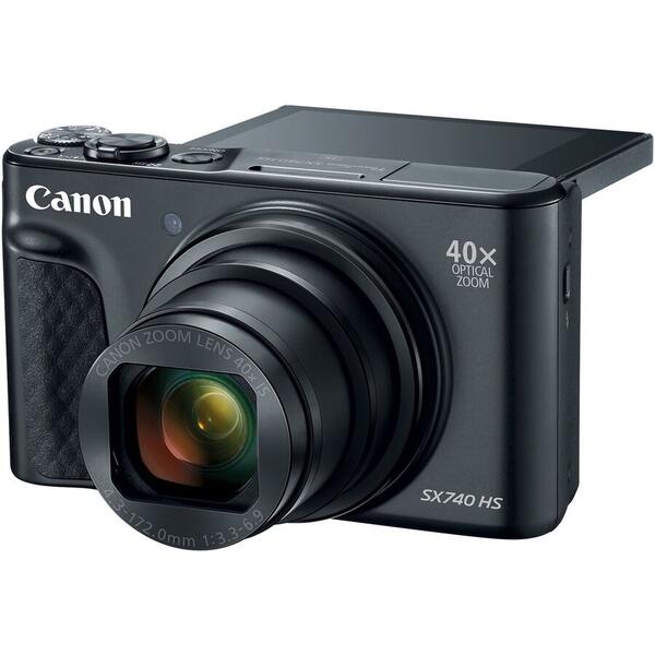Camera foto Canon Powershot SX740HS, 20.3 MP, 4K, Negru