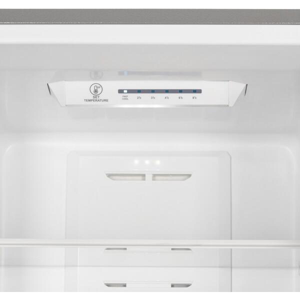 Combina frigorifica Heinner HCNF-M295XA+, 295 l, Clasa A+, Full No Frost, Display interior, Control electronic, H 188 cm, Argintiu/Inox