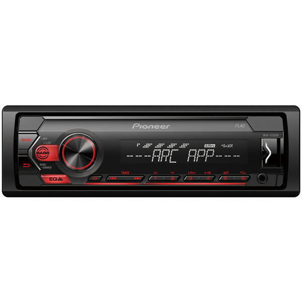 Player auto Pioneer MVH-S120UB, 4 x 50 W, FM, USB, Aux, Android, Negru/Rosu