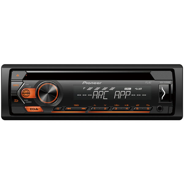 Player auto Pioneer DEH-S120UBA, 4 x 50W, CD, FM, USB, Aux, Android, Negru/Portocaliu