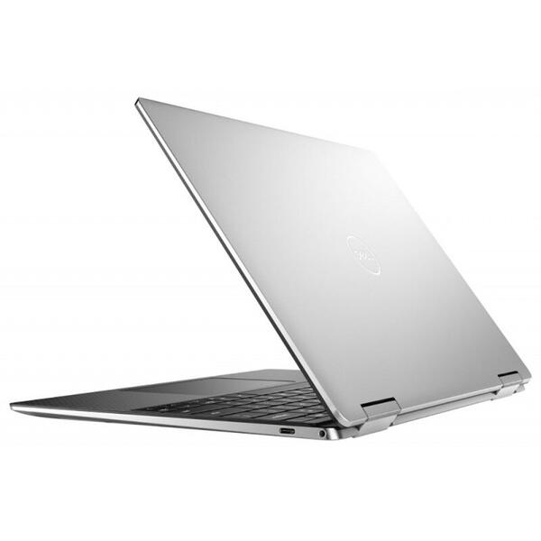 Laptop Dell XPS 13, 2-in-1, 13.4 inch, UHD+ Touch, Intel Core i7-1065G7, 16 GB DDR4, 512 GB SSD, Intel Iris Plus, Win 10 Pro, Silver