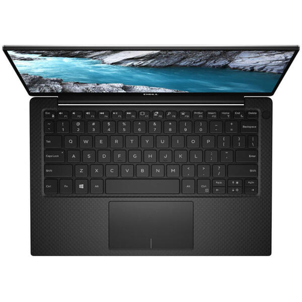 Laptop Dell XPS 15, 15.6 inch, Ultra HD OLED, InfinityEdge, Intel Core i7-9750H, 16 GB DDR4, 512 GB SSD, GeForce GTX 1650 4 GB, FingerPrint Reader, Win 10 Pro, Silver