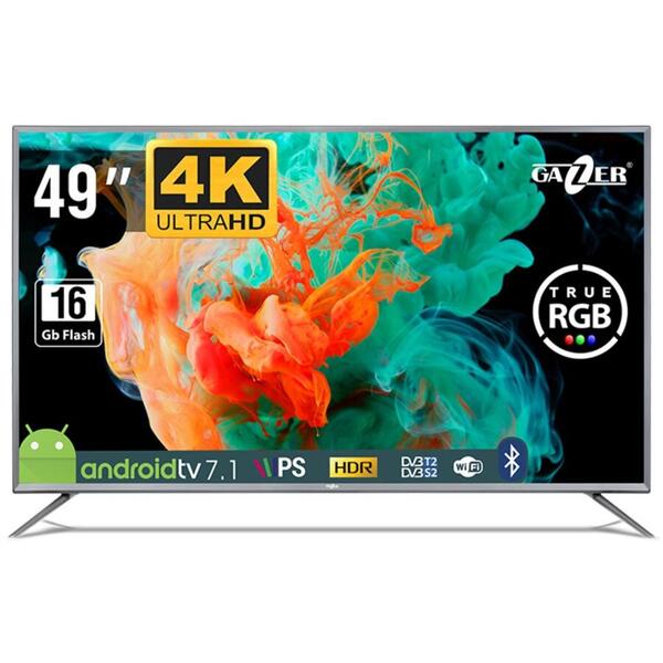 Televizor GAZER TV43-US2G,Ultra HD 4K, Smart TV, WiFi, CI+, Negru/Gri