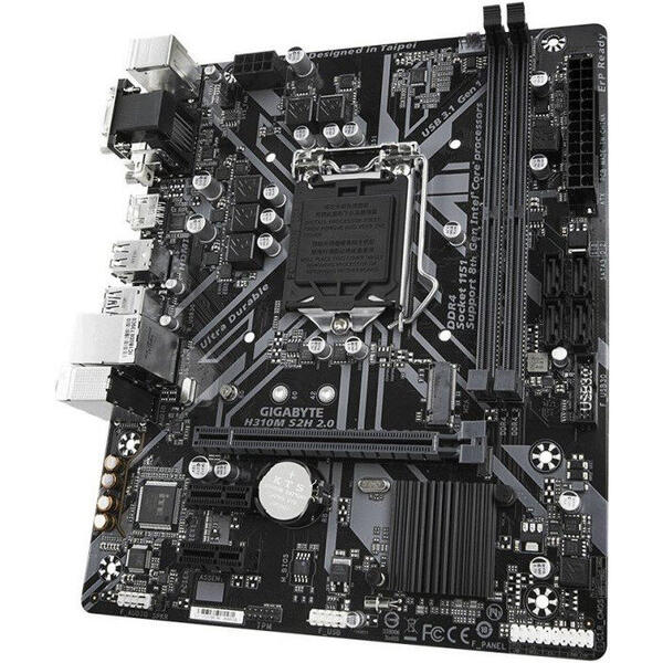Placa de baza Gigabyte H310M S2H 2.0, Procesoare suportate Intel 8h Generation Core i7/i5/i3/Pentium/Celeron