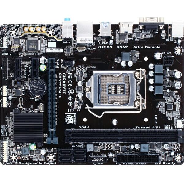 Placa de baza Gigabyte H110M-H, Procesoare suportate Intel 6th Generation Core i7/i5/i3/Pentium/Celeron