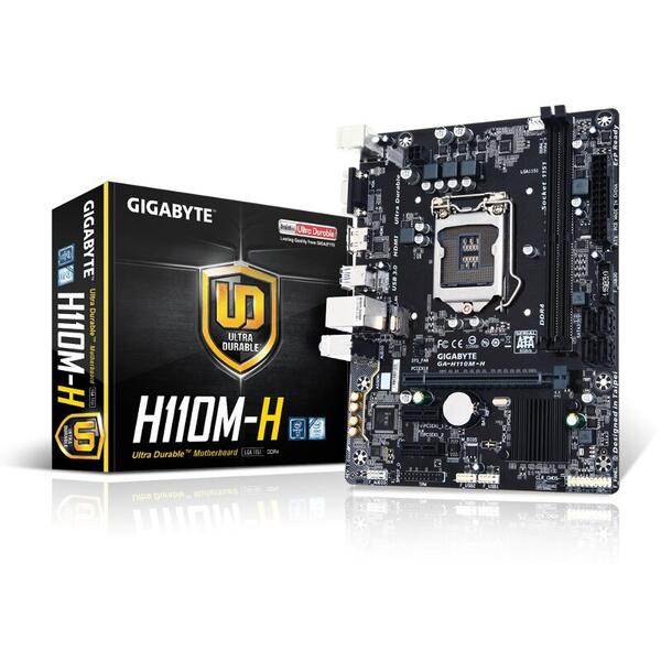 Placa de baza Gigabyte H110M-H, Procesoare suportate Intel 6th Generation Core i7/i5/i3/Pentium/Celeron