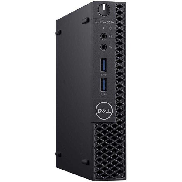 Sistem desktop Dell Optiplex 3070 MFF, Intel Core i5-9500T, RAM 8GB, SSD 256GB, Intel UHD Graphics 630, Linux, Negru