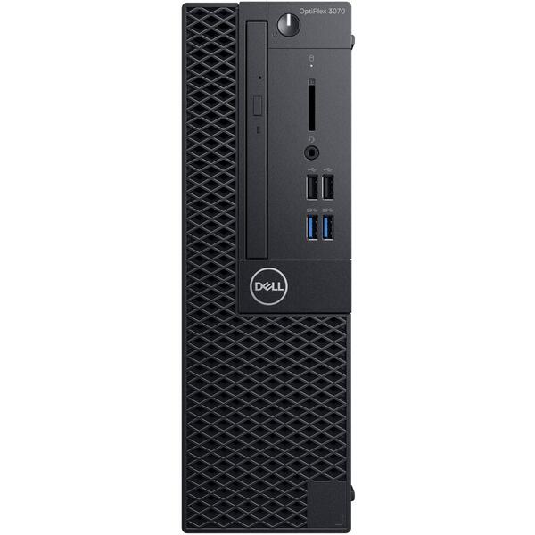 Sistem desktop Dell Optiplex 3070 SFF, Intel Core i5-9500, RAM 8GB, SSD 256GB, Intel UHD Graphics 630, Linux, Negru