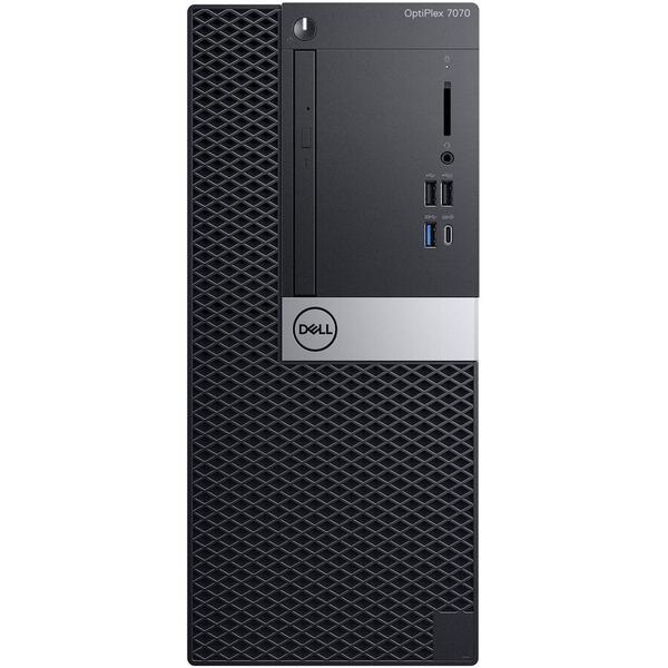 Sistem desktop Dell OPT 7070 MT i7-9700, 16 GB DDR4, 512 GB SSD, GMA UHD 630, Linux, Negru
