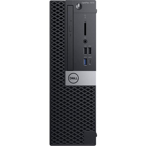 Sistem desktop Dell OPT 7070 SFF i7-9700, 16 GB DDR4, 512 GB SSD, DVD+/-RW, Windows 10 Pro, Negru