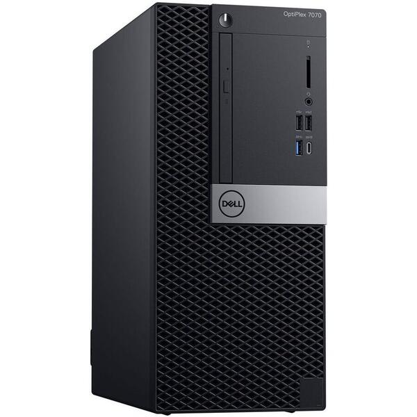 Sistem desktop Dell OPT 7070 MT i7-9700,  8 GB DDR4, 256 GB SSD, GMA UHD 630, Linux, Negru