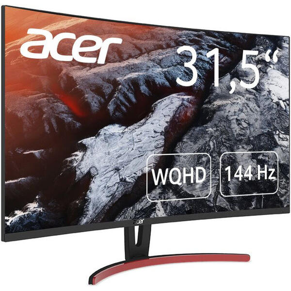 Monitor Acer UM.JE3EE.A01, LED, Curbat, 31.5 inch, 2K, 4 ms, Negru
