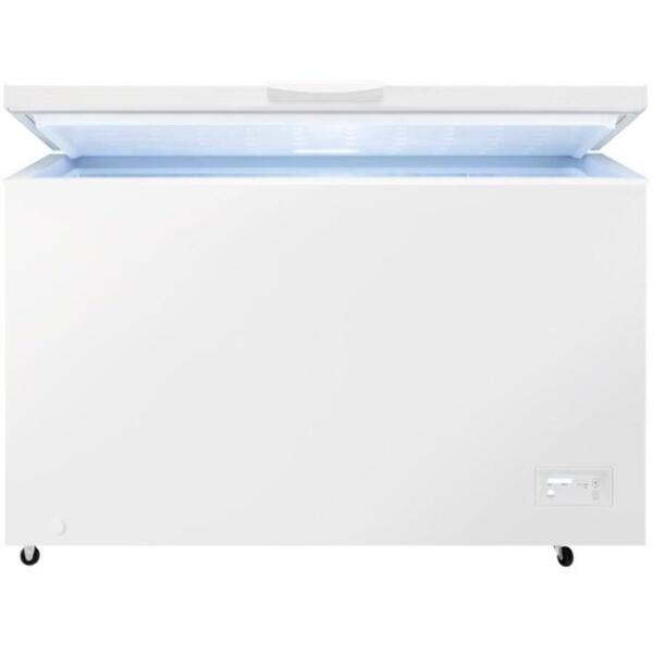 Lada frigorifica Zanussi ZCAN38FW1, Volum 371 L, Control electronic, Fast freeze, 3 cosuri, Iluminare LED, L 130 cm, Clasa F, Alb
