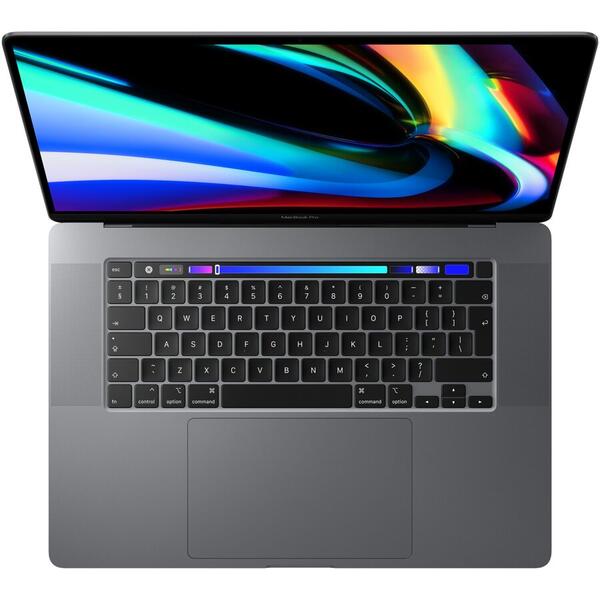 Laptop Apple MacBook Pro 16 Retina with Touch Bar, 16 inch, Coffee Lake 6-core i7 2.6GHz, 16GB DDR4, 512GB SSD, Radeon Pro 5300M 4GB, Mac OS Catalina, Space Grey, INT keyboard