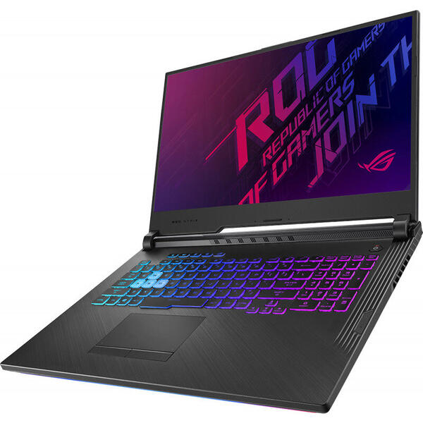Laptop Asus ROG Strix G G731GT, FHD, Gaming 17.3 inch, Procesor Intel Core i7-9750H (12M Cache, up to 4.50 GHz), 8GB DDR4, 512GB SSD, GeForce GTX 1650 4GB, No OS, Black