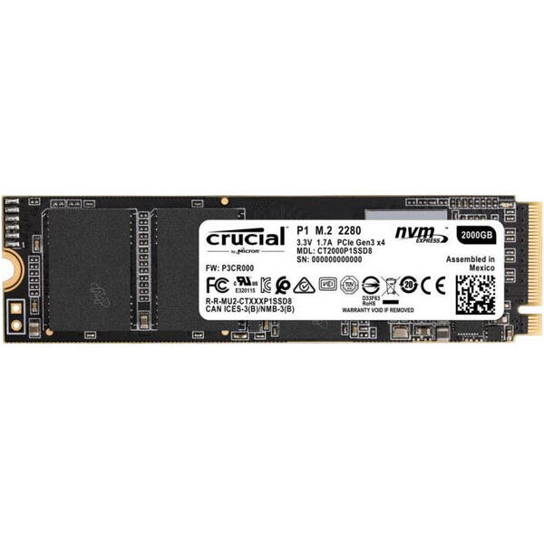 SSD Crucial CT1000P1SSD8, Intern, 1TB, PCI Express x4