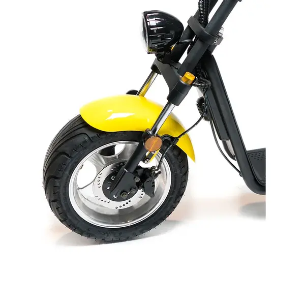 Moped E-boda Electric FreeWheel MotoRo S1, Autonomie 40 Km, Viteza 45 Km/h, Omologat RAR, Motor 1200W, Galben