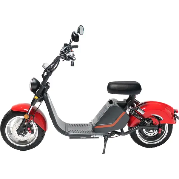 Moped E-boda Electric FreeWheel MotoRo M1, Omologat RAR, Autonomie 60 Km, 45 Km/h, Motor 1500 W, Rosu