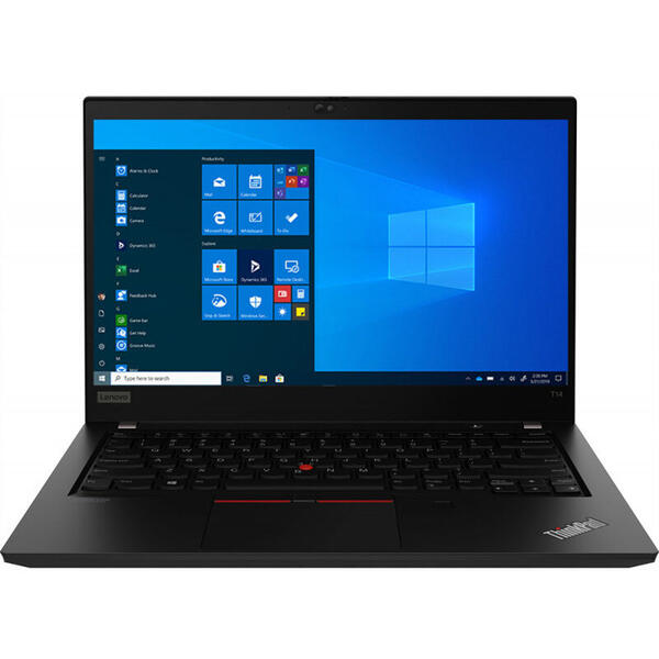 Laptop Lenovo ThinkPad T14 Gen 1, 14 inch, FHD IPS, Procesor Intel Core i5-10210U (6M Cache, up to 4.20 GHz), 8GB DDR4, 256GB SSD, GMA UHD, Win 10 Pro, Black