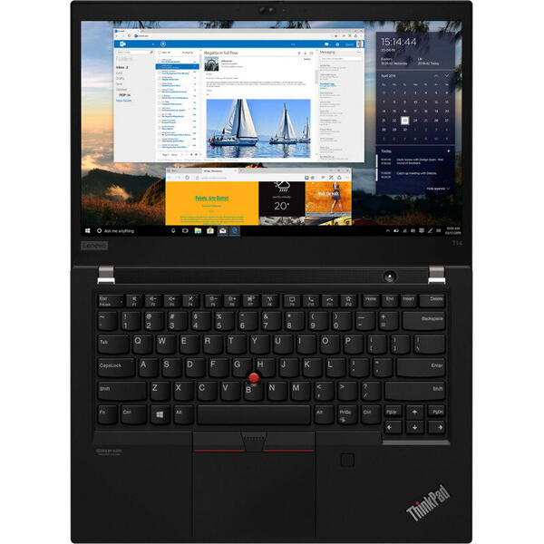 Laptop Lenovo ThinkPad T14 Gen 1, 14 inch, FHD IPS, Procesor Intel Core i5-10210U (6M Cache, up to 4.20 GHz), 8GB DDR4, 256GB SSD, GMA UHD, Win 10 Pro, Black