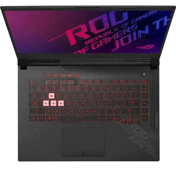 Laptop Asus ROG Strix G15 G512LI, Gaming, 15.6 inch, Full HD 144Hz, Intel Core i7-10750H (12M Cache, up to 5.00 GHz), 8GB DDR4, 512GB SSD, GeForce GTX 1650 Ti 4GB, No OS, Negru
