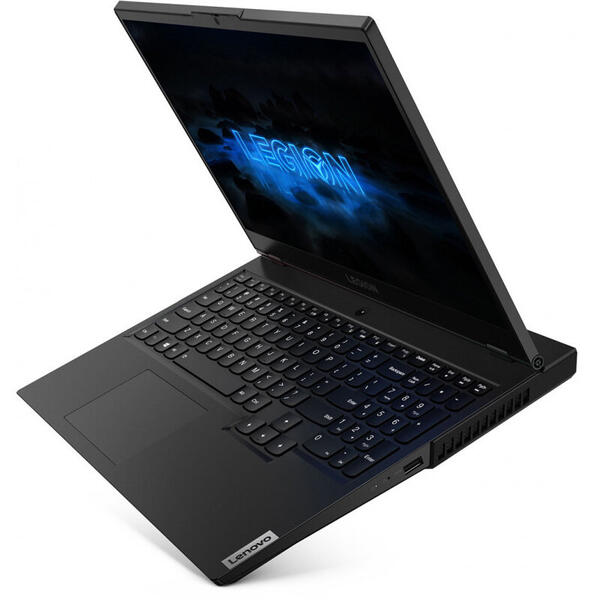 Laptop Lenovo Gaming, 15.6 inch, Legion 5 15IMH05, Full HD IPS, Intel Core i5-10300H (8M Cache, up to 4.50 GHz), 16GB DDR4, 512GB SSD, GeForce GTX 1650 Ti 4GB, No OS, Phantom Black, 4-Zone RGB