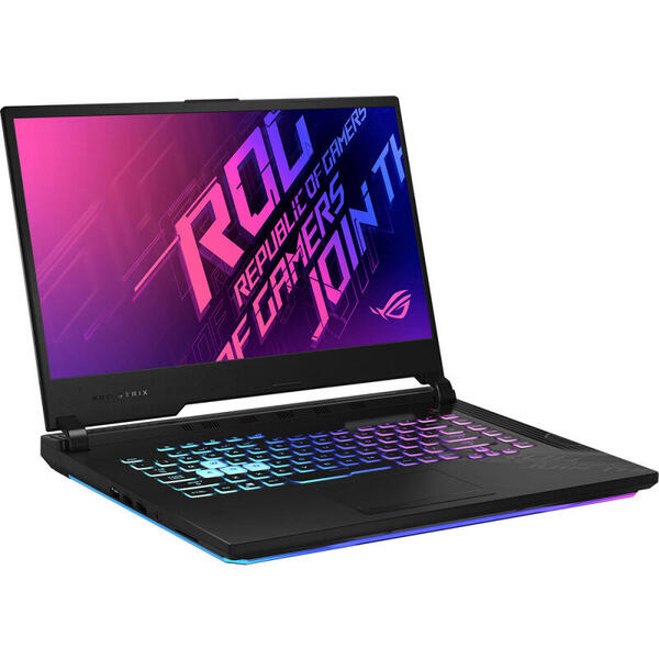 Laptop Asus Gaming ROG Strix G15 G512LV, Intel Core i7-10750H pana la 5.0 GHz, 15.6 inch, Full HD, 144Hz, 16GB, 512GB SSD, NVIDIA GeForce RTX 2060 6GB, Free DOS, Black