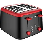 Toaster Heinner Wassay 1450 HTP-1450BKR, 1450W, capacitate 4 felii, 7 niveluri de rumenire, negru/Rosu