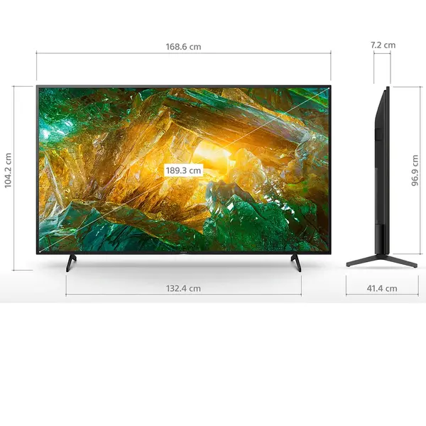 Televizor Sony KD75XH8096BAEP, 189.3 cm, Smart Android, 4K Ultra HD, LED, Clasa A