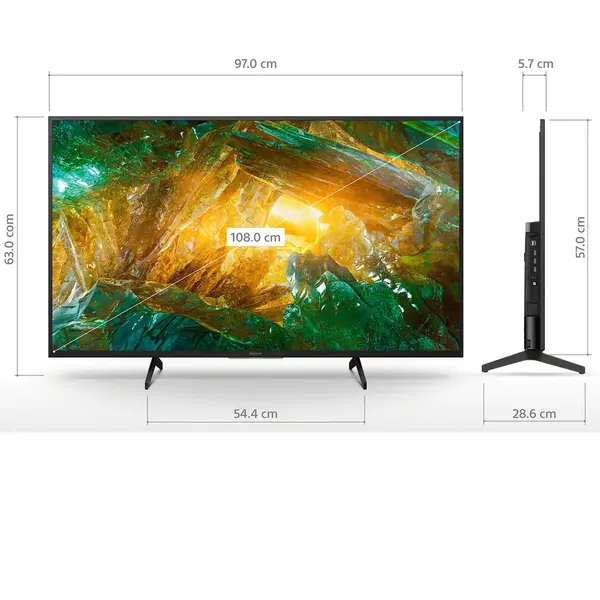 Televizor Sony KD43XH8096BAEP, 108 cm, Smart Android, 4K Ultra HD, LED, Clasa A
