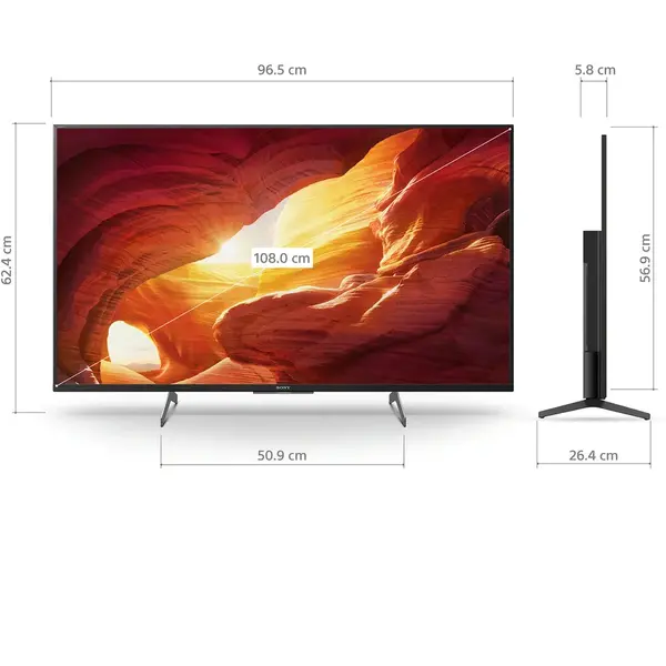 Televizor Sony KD43XH8596BAEP, 108 cm, Smart Android, 4K Ultra HD, LED, Clasa B, Negru