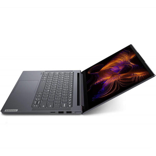 Laptop Lenovo 82A1009PRM, Yoga Slim 7, 14 inch, Full HD, Intel Core i5-1035G4 (6M Cache, up to 3.70 GHz), 16GB DDR4X, 512GB SSD, Intel Iris Plus, Win 10 Home, Slate Grey, Aluminium