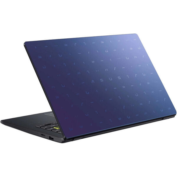 Laptop Asus E410MA cu procesor Intel Celeron N4020 pana la 2.80 GHz, 14 inch, Full HD, 4GB, 256GB SSD, Intel UHD Graphics 600, Free DOS, Peacock Blue