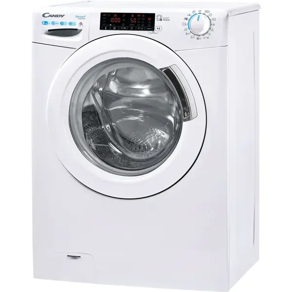 Masina de spalat rufe Candy cu uscator Smart CSWS 485TWME/1-S, Spalare 8 kg, Uscare 5 kg, 1400 rpm, Clasa A, Motor Inverter, Mix Power System, Kilo Detector, Functie Steam, Alb