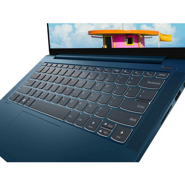 Laptop Lenovo 81YH00D6RM  IdeaPad 5 14IIL05  14inch, FHD, Procesor Intel Core i5-1035G1 (6M Cache, up to 3.60 GHz), 16GB DDR4, 512GB SSD, GMA UHD, No OS, Light Teal