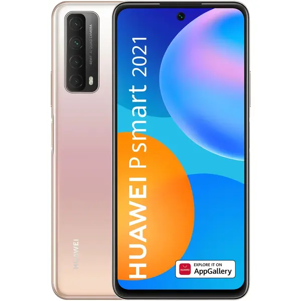 Telefon mobil Huawei P Smart (2021), Octa Core, 128 GB, 4GB RAM, Dual SIM, 4G, 5-Camere, Blush Gold