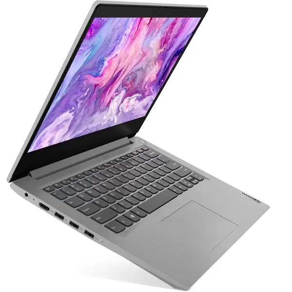 Laptop Lenovo ultraportabil IdeaPad 3 14IIL05 cu procesor Intel Core i3-1005G1 pana la 3.40 GHz, 14 inch, Full HD, 4GB, 128GB SSD, Intel UHD Graphics, Windows 10 Home S, Iron Grey