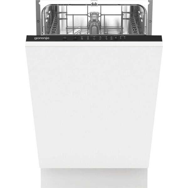 Masina de spalat vase incorporabila Gorenje GV52040, 9 seturi, 5 programe, 45 cm, Clasa E, Alb
