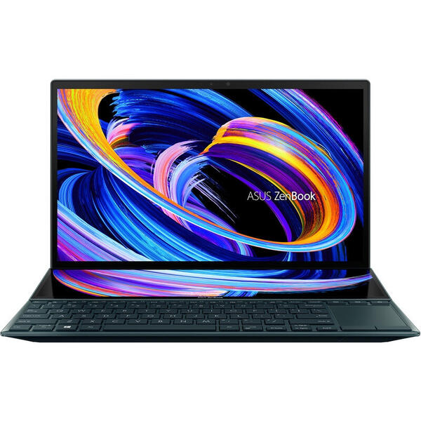 Laptop Asus ZenBook Duo 14 UX482EG, 14 inch, Full HD, Intel Core i5-1135G7 (8M Cache, up to 4.20 GHz), 8GB DDR4X, 512GB SSD, GeForce MX450 2GB, Win 10 Pro, Celestial Blue