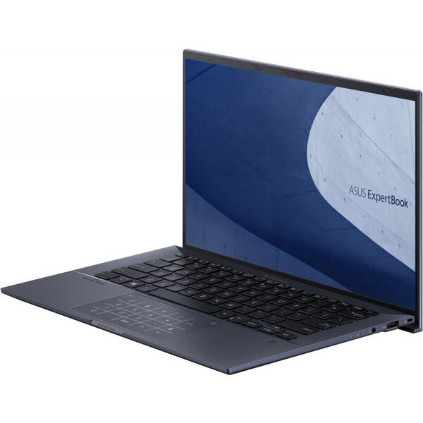Laptop Asus ExpertBook B9 B9400CEA, 14 inch, Full HD, Intel Core i7-1165G7 (12M Cache, up to 4.70 GHz, with IPU), 32GB DDR4X, 2x 1TB SSD, Intel Iris Xe, Win 10 Pro, Star Black