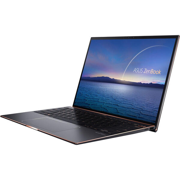 Laptop Asus ZenBook S UX393EA, 13.9 inch, 3.3K Touch, Intel Core i5-1135G7 (8M Cache, up to 4.20 GHz), 16GB DDR4X, 1TB SSD, Intel Iris Xe, Win 10 Pro, Jade Black