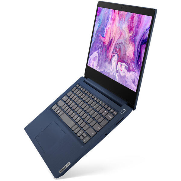 Laptop Lenovo IdeaPad 3 14IIL05, 14 inch, Full HD, Intel Core i7-1065G7, 8GB DDR4, 512GB SSD, Intel Iris Plus, Free DOS, Abyss Blue