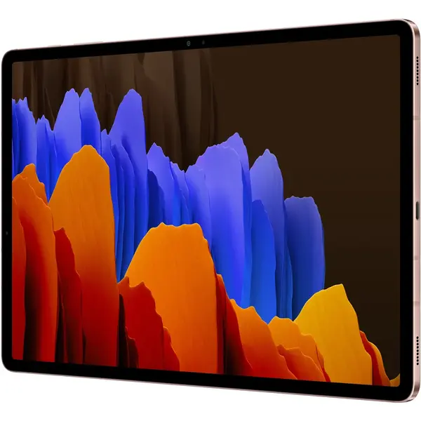 Tableta Samsung Galaxy Tab S7 Plus, 12.4 inch, Multi-touch, Snapdragon 865+ Octa Core 3.09GHz, 6GB RAM, 128GB flash, Wi-Fi, Bluetooth, GPS, 5G, Android 10, Mystic Bronze