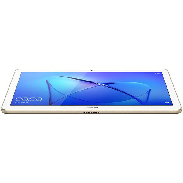 Tableta Huawei Mediapad T3 10, 9.6 inch, IPS Multi-Touch, Cortex A53 1.4 GHz Quad Core, 2GB RAM, 16GB flash, Wi-Fi, Bluetooth, 4G, Android 7.0, Luxurious Gold