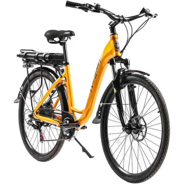 Bicicleta Pegas COMODAE-YELLOW, Electrica, Aluminiu, Motor Bafang 250W, Roti 26 inch, Viteza maxima 20 km/h, 7 viteze, Galben