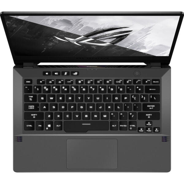 Laptop Asus Gaming ROG Zephyrus G14 GA401QE, AMD Ryzen 7 5800HS, 14 inch, Full HD, 144Hz, 16GB, 512GB SSD, NVIDIA GeForce RTX 3050 Ti 4GB, Free DOS, Eclipse Gray